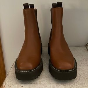 Sam Edelman Laguna Waterproof Lug Sole Chelsea Boots- Tawny Brown (size 8.5)